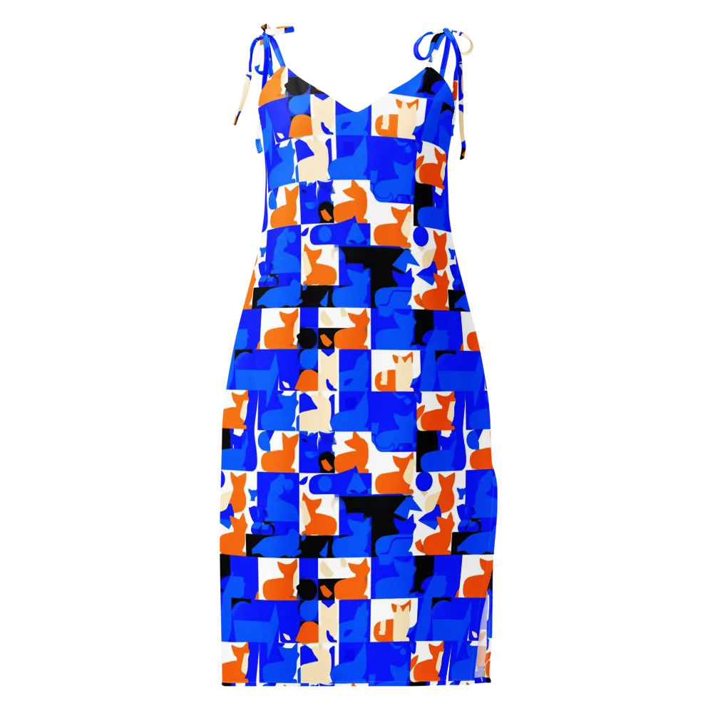 Blue Prowl on Slip Dress — Front