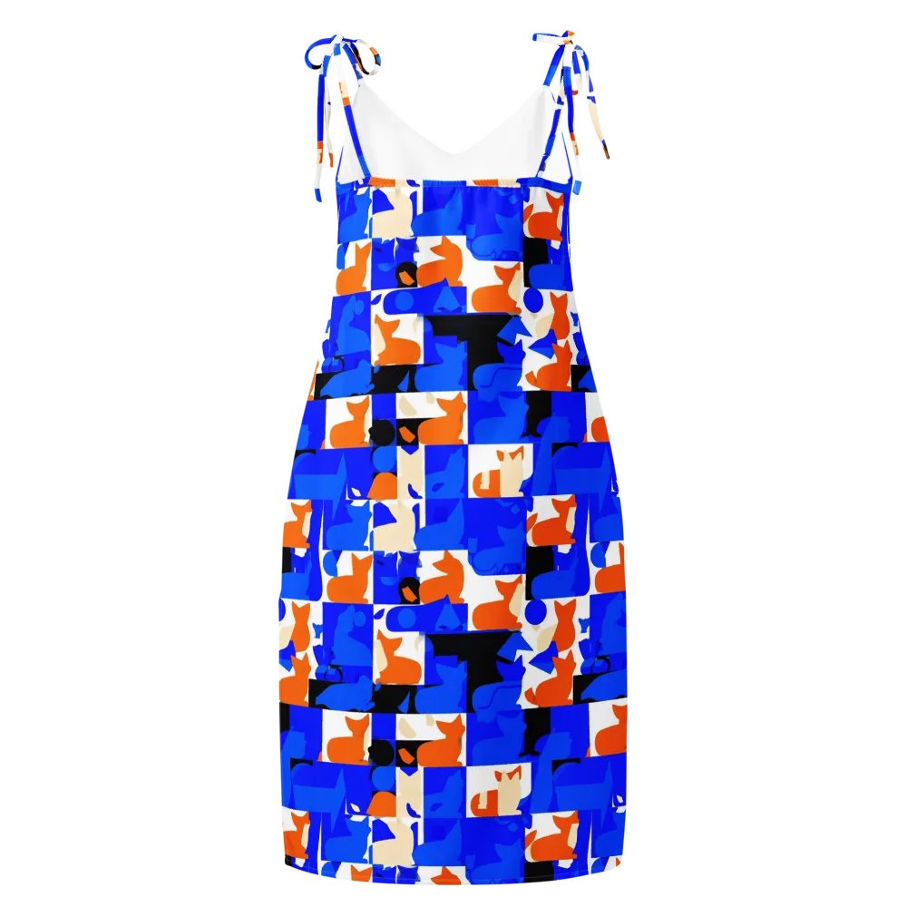 Blue Prowl on Slip Dress — Back
