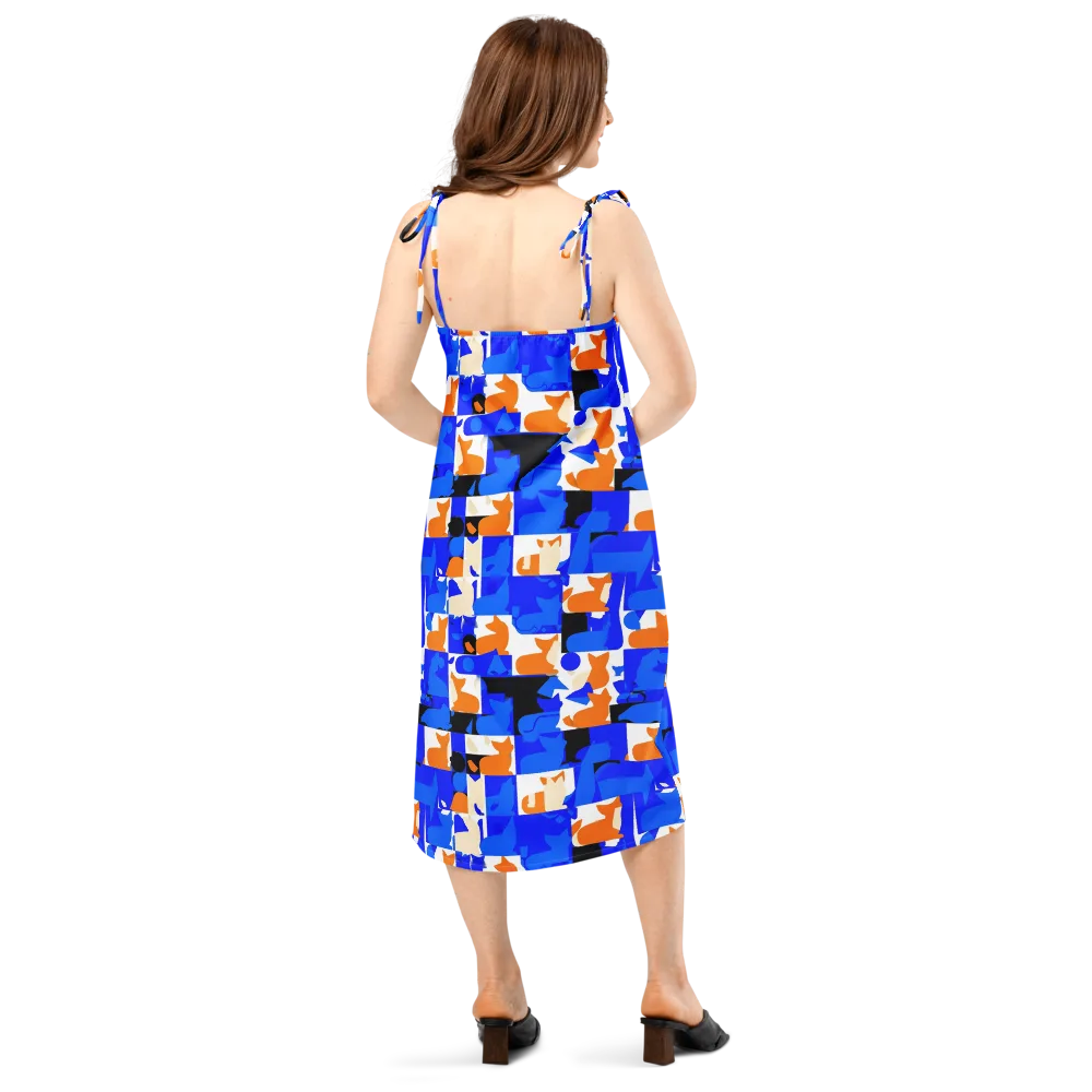 Blue Prowl on Slip Dress — Back