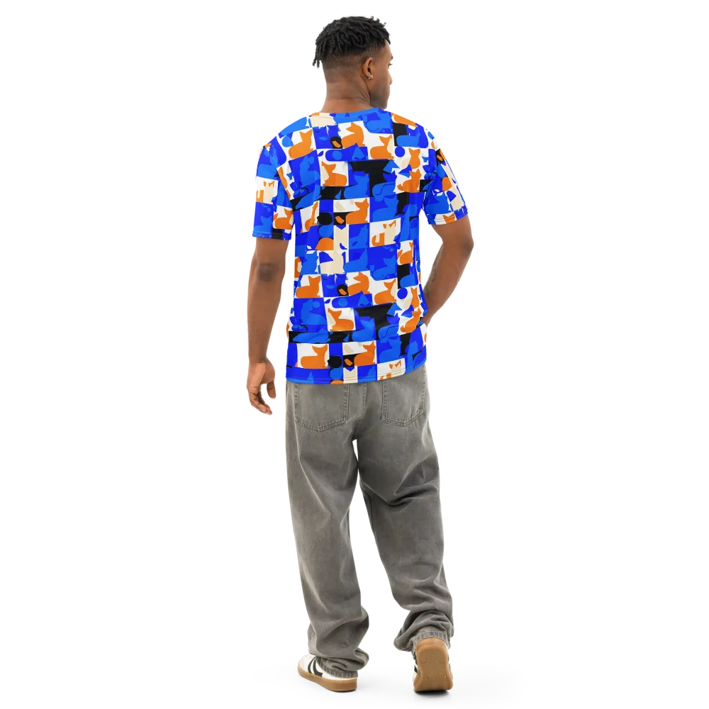 Blue Prowl on Men's Cotton Crew Neck T-Shirt — Back