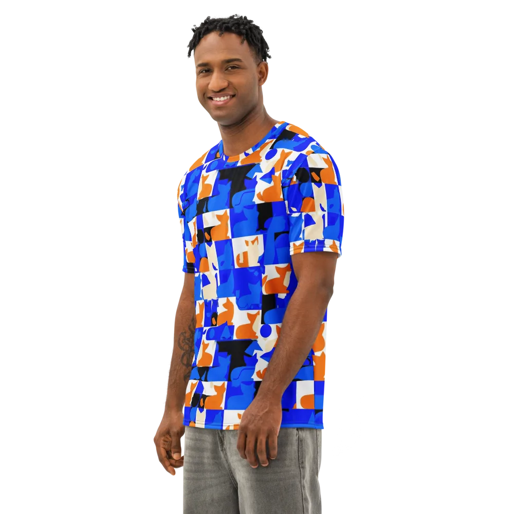 Blue Prowl on Men's Cotton Crew Neck T-Shirt — Left Front