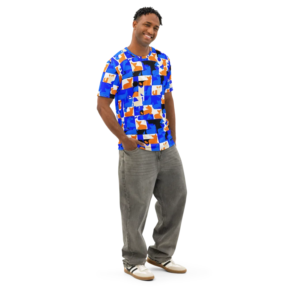 Blue Prowl on Men's Cotton Crew Neck T-Shirt — Right Front