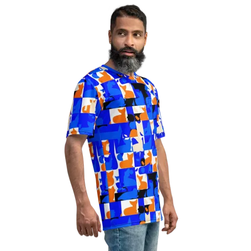 Blue Prowl on a Men's Crew Neck T-Shirt