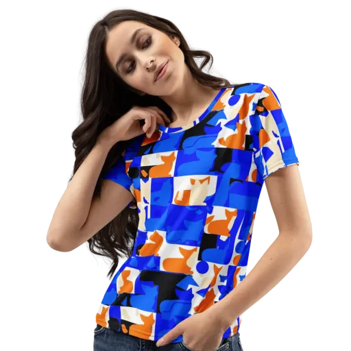 Blue Prowl on a Women's Crew Neck T-Shirt