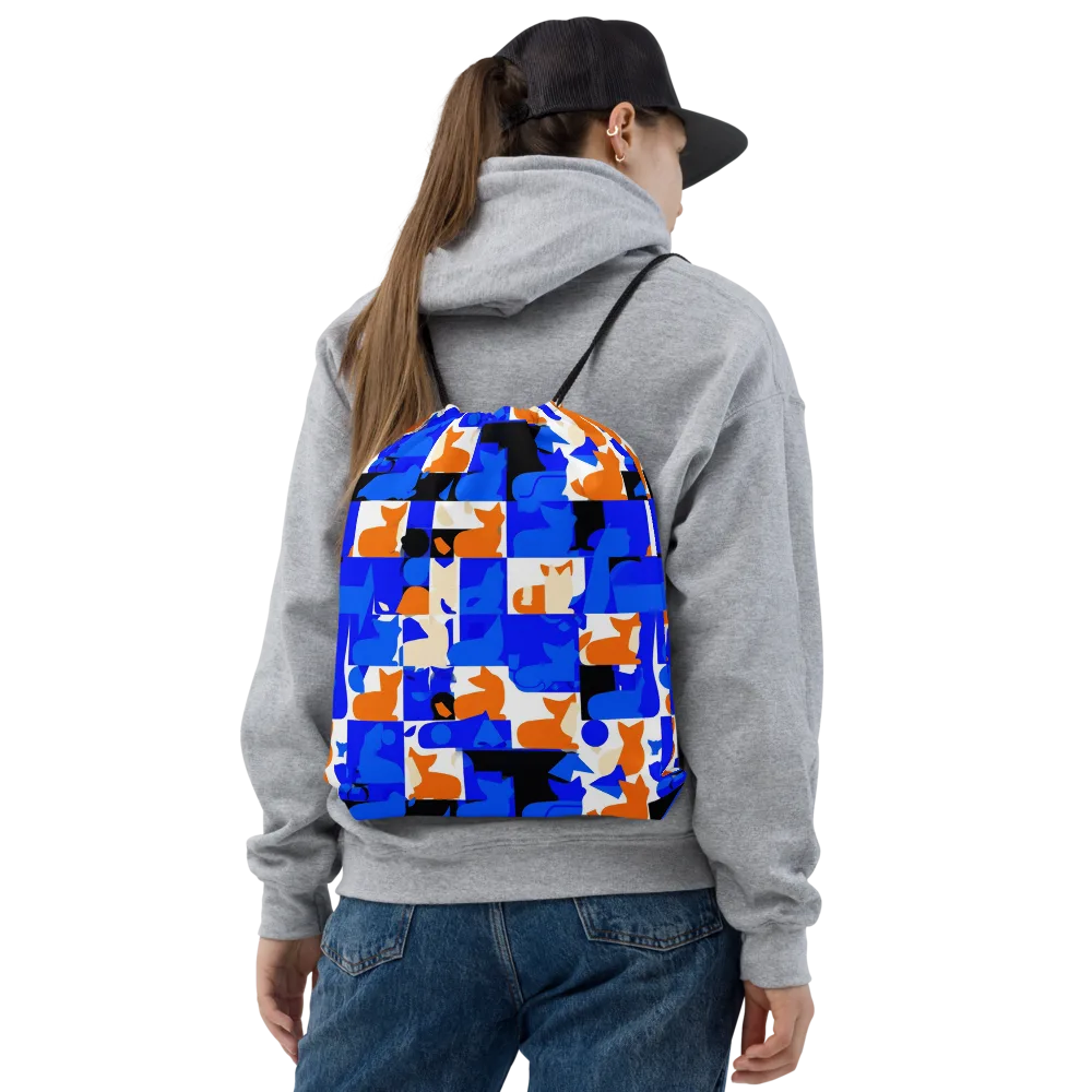 Blue Prowl on Drawstring Bag — Front