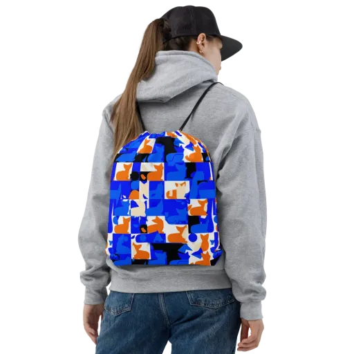Blue Prowl on a Drawstring Bag