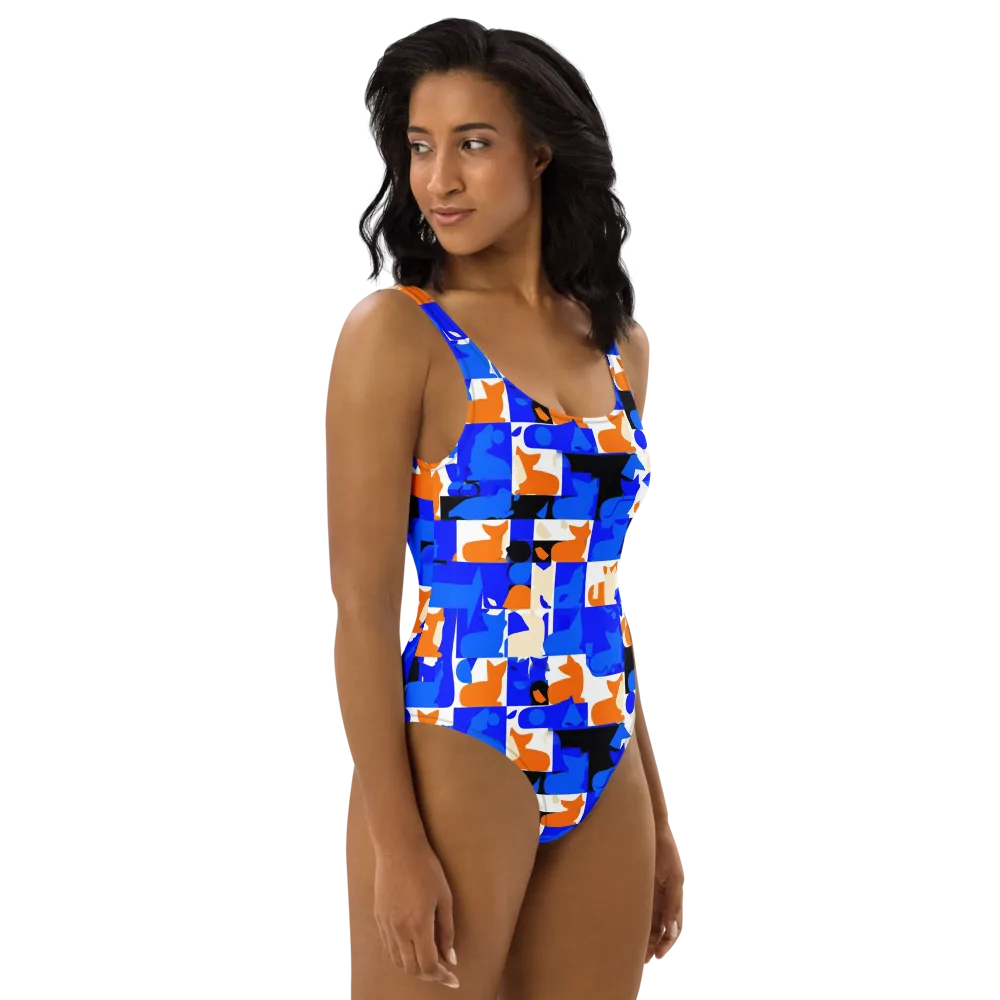 Blue Prowl on One-Piece Swimsuit — Right