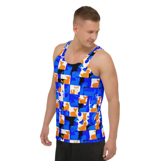 Blue Prowl on a Men's Tank Top