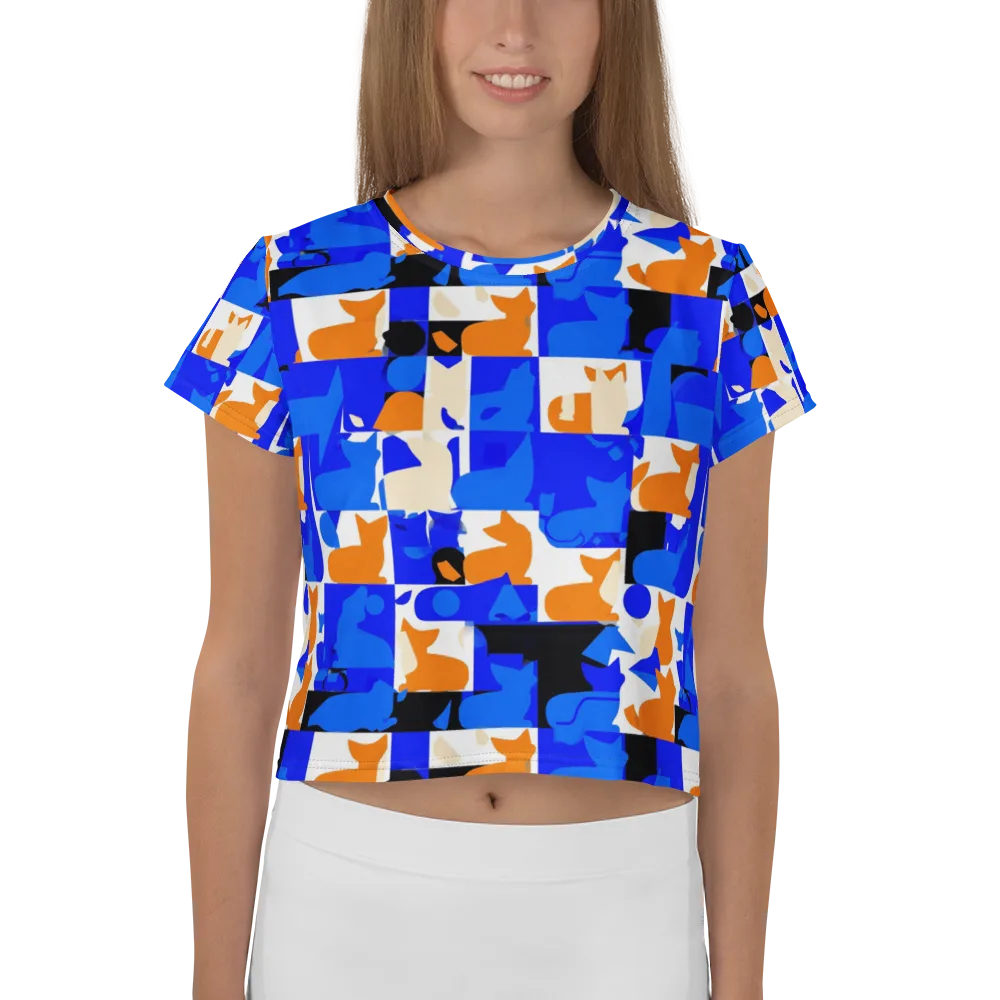 Blue Prowl on Crop Tee — Front
