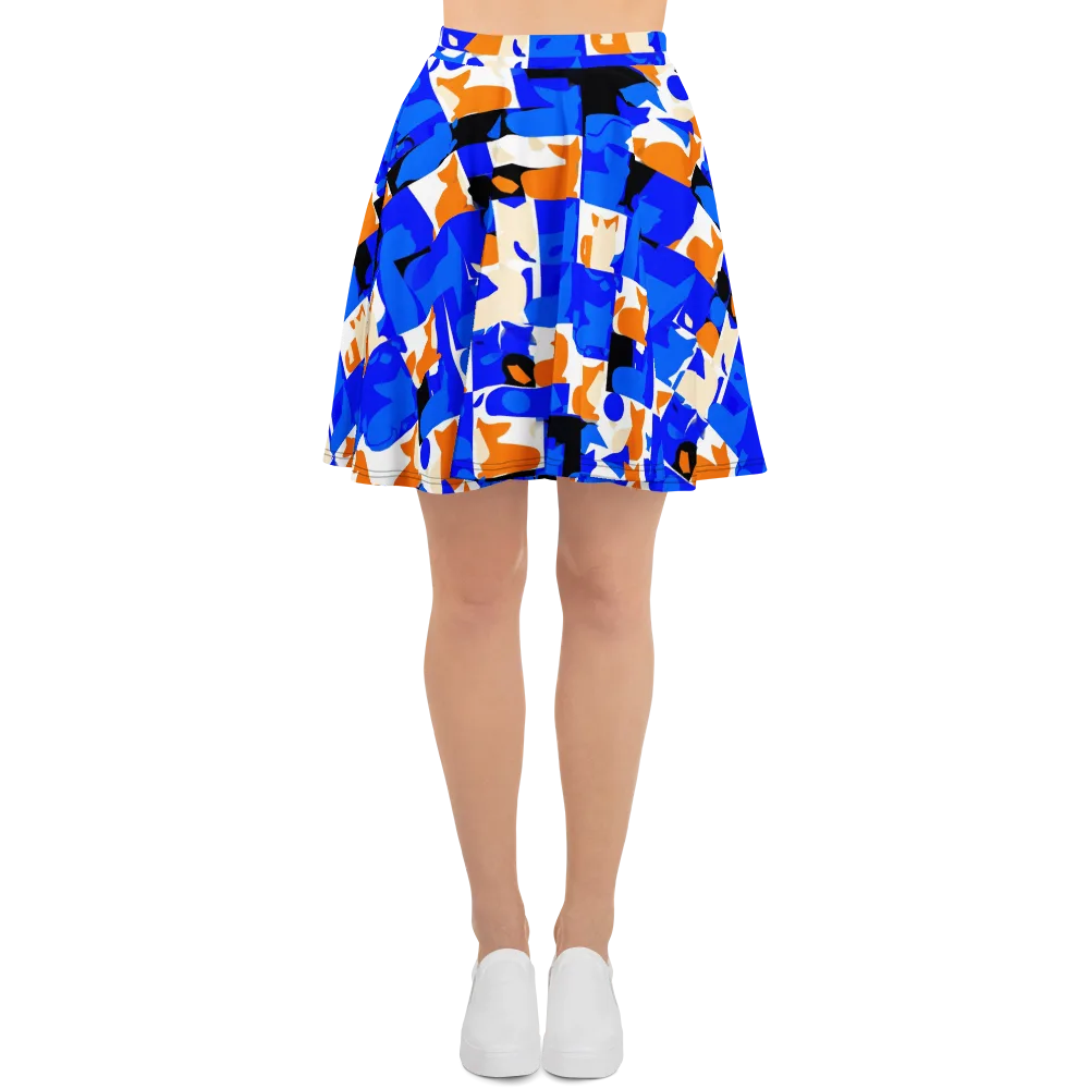 Blue Prowl on Skater Skirt — Front