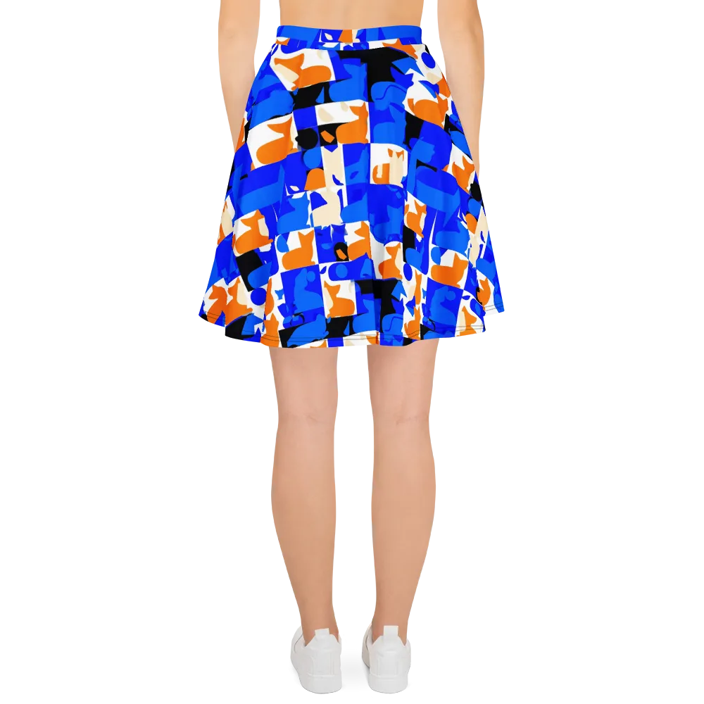 Blue Prowl on Skater Skirt — Back