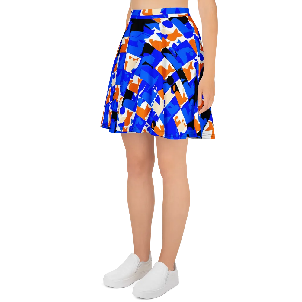 Blue Prowl on Skater Skirt — Left