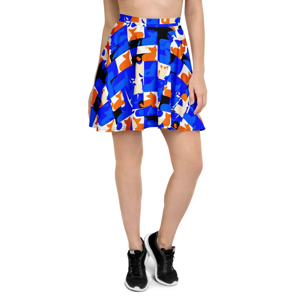Blue Prowl on Skater Skirt — Front