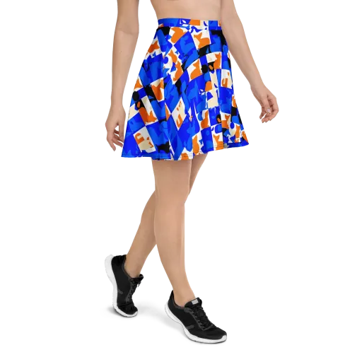 Blue Prowl on a Skater Skirt