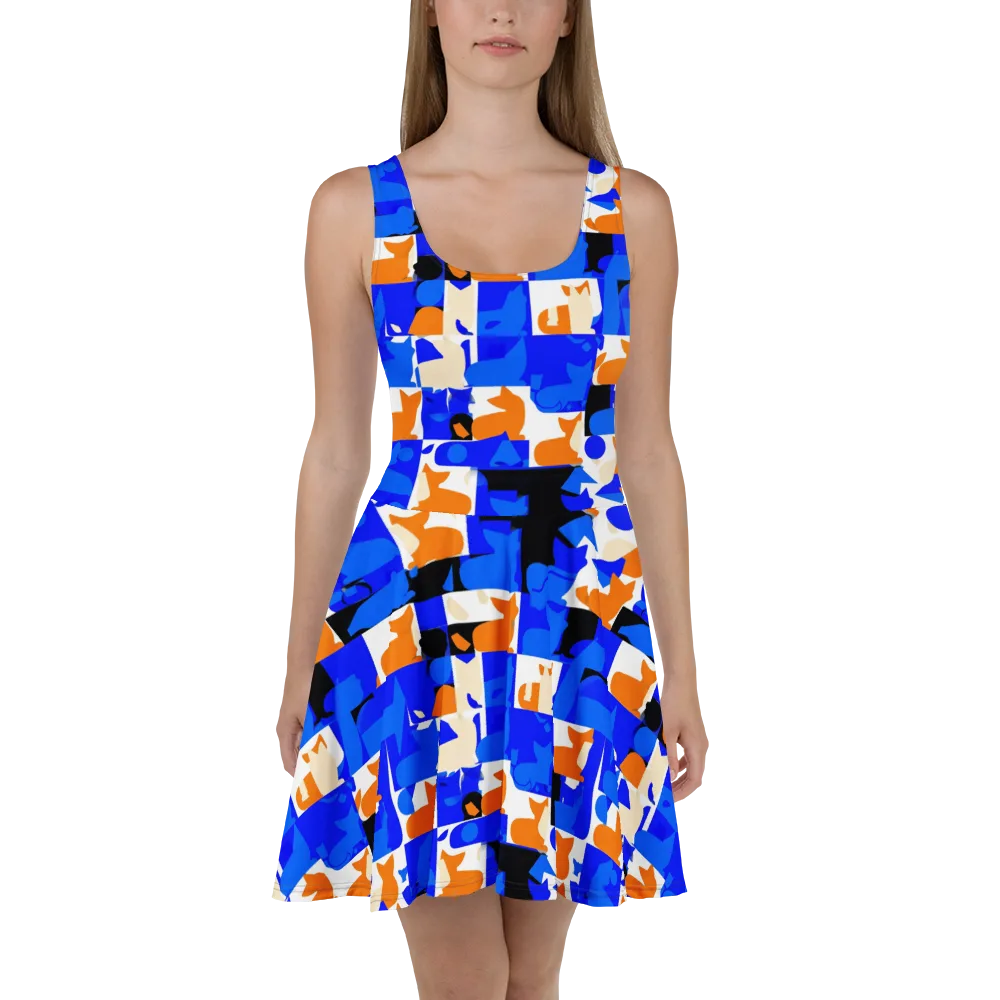 Blue Prowl on Skater Dress — Front