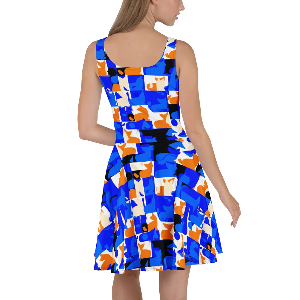 Blue Prowl on Skater Dress — Back