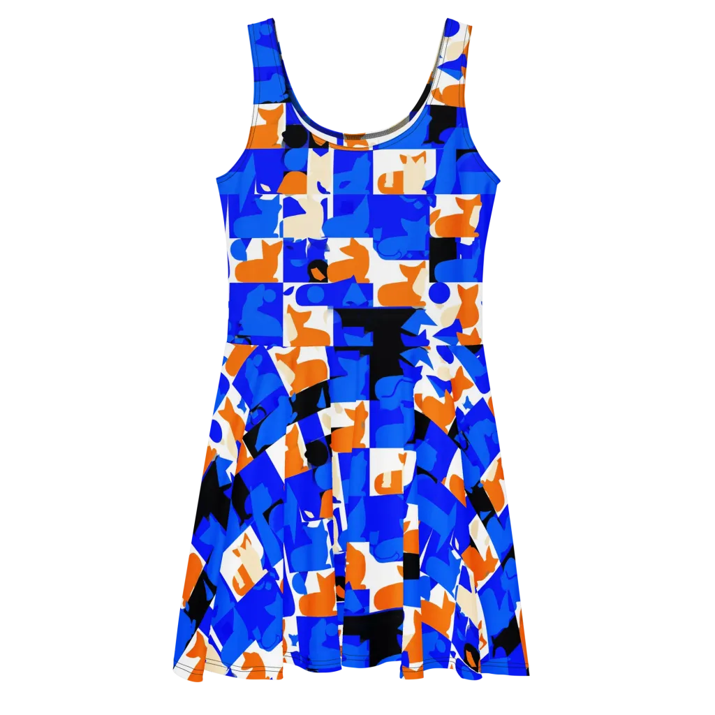 Blue Prowl on Skater Dress — Front