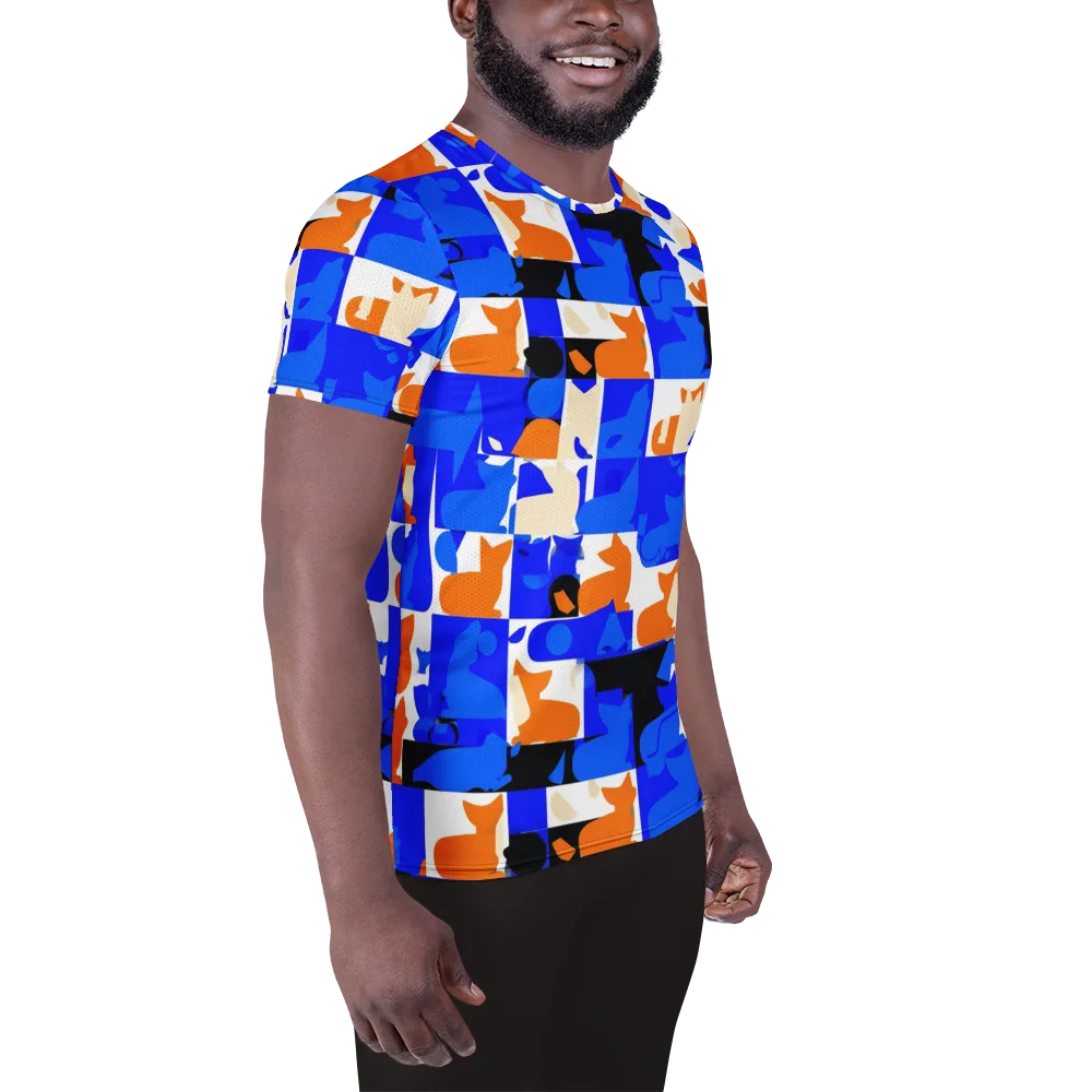 Blue Prowl on Men's Athletic T-Shirt — Right