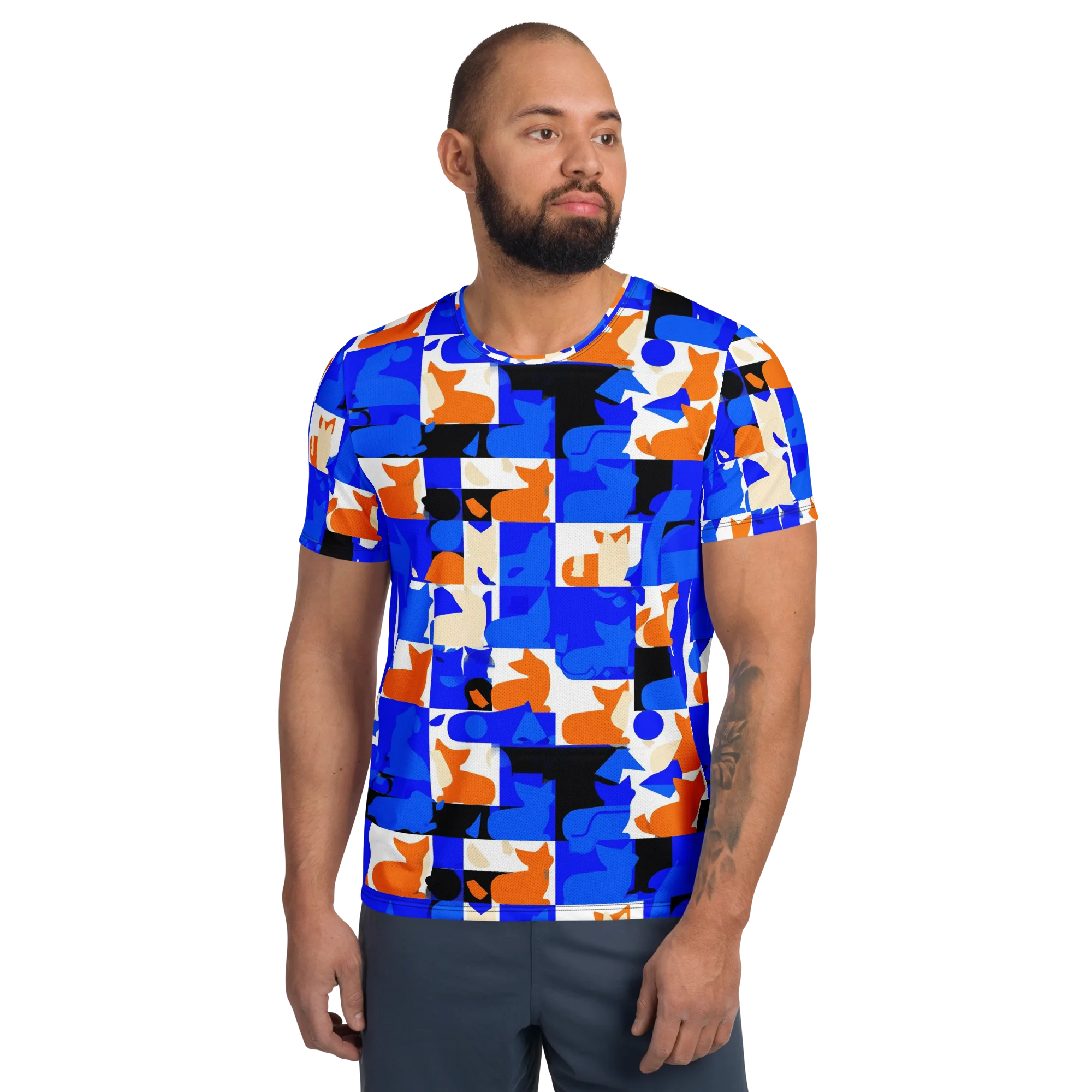 Blue Prowl on Men's Athletic T-Shirt — Front