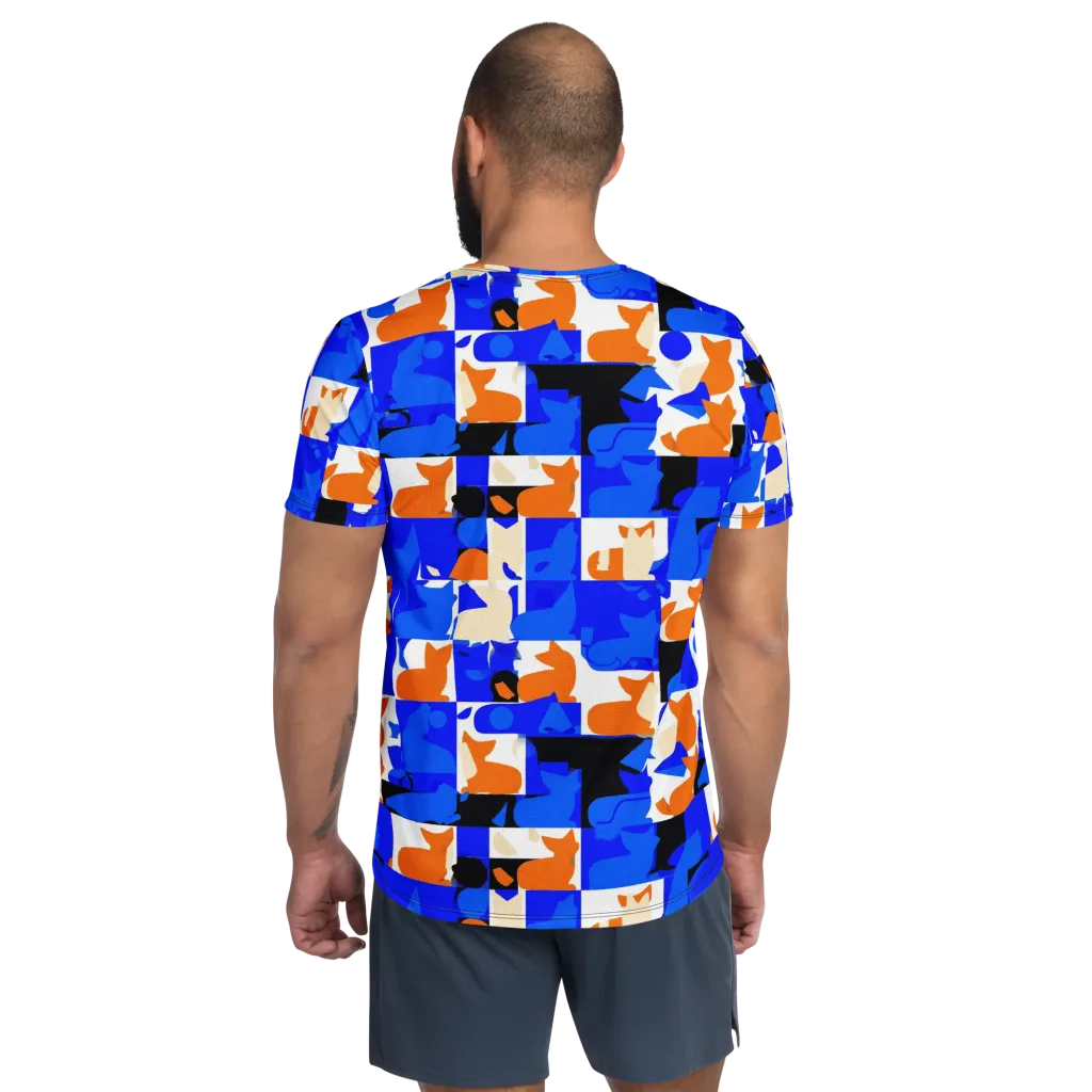 Blue Prowl on Men's Athletic T-Shirt — Back