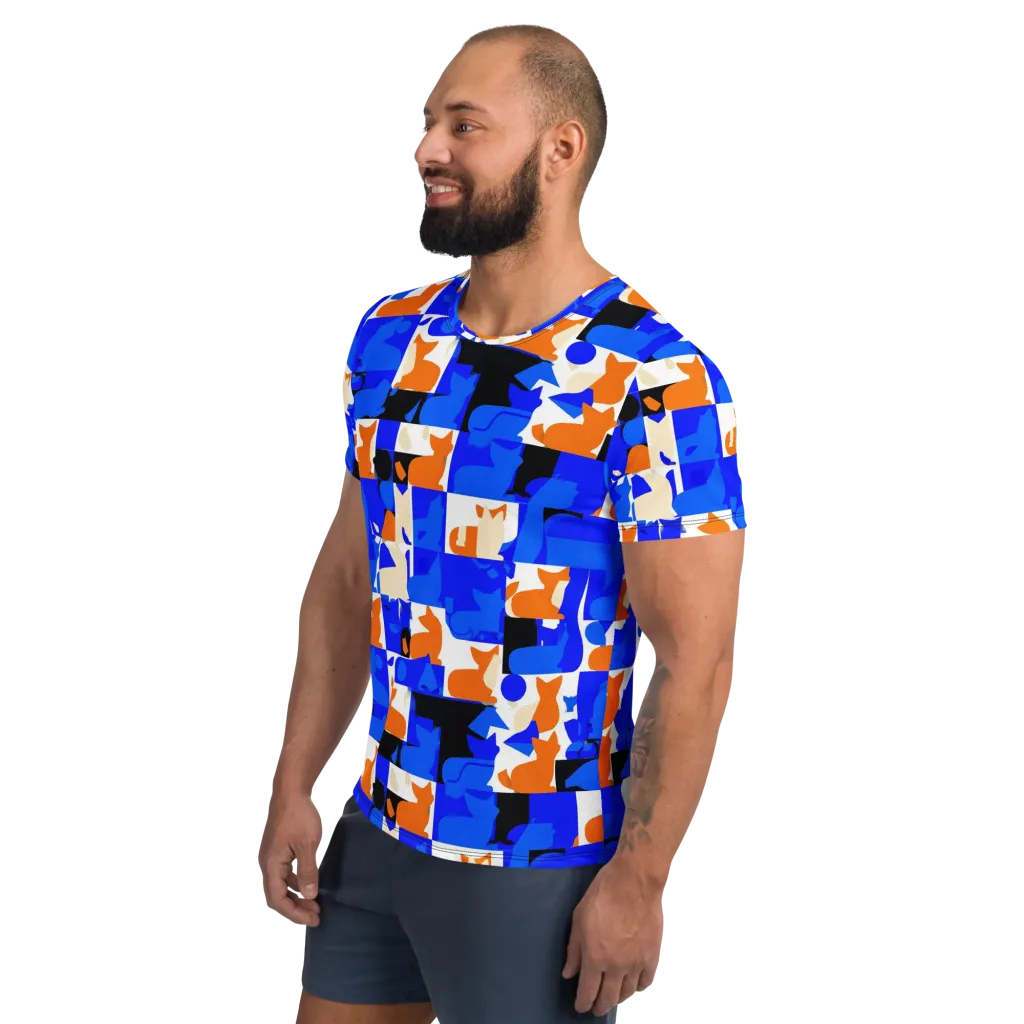 Blue Prowl on Men's Athletic T-Shirt — Left