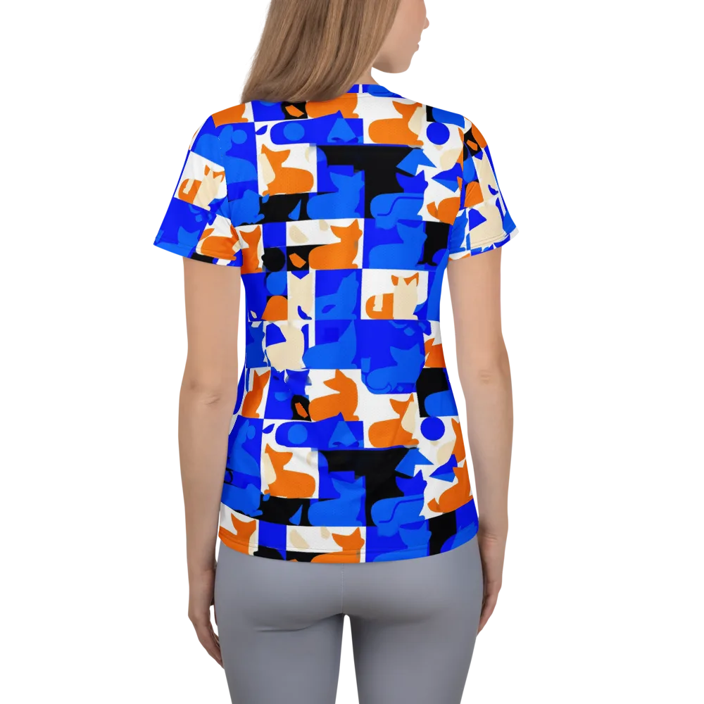 Blue Prowl on Women's Athletic T-Shirt — Back