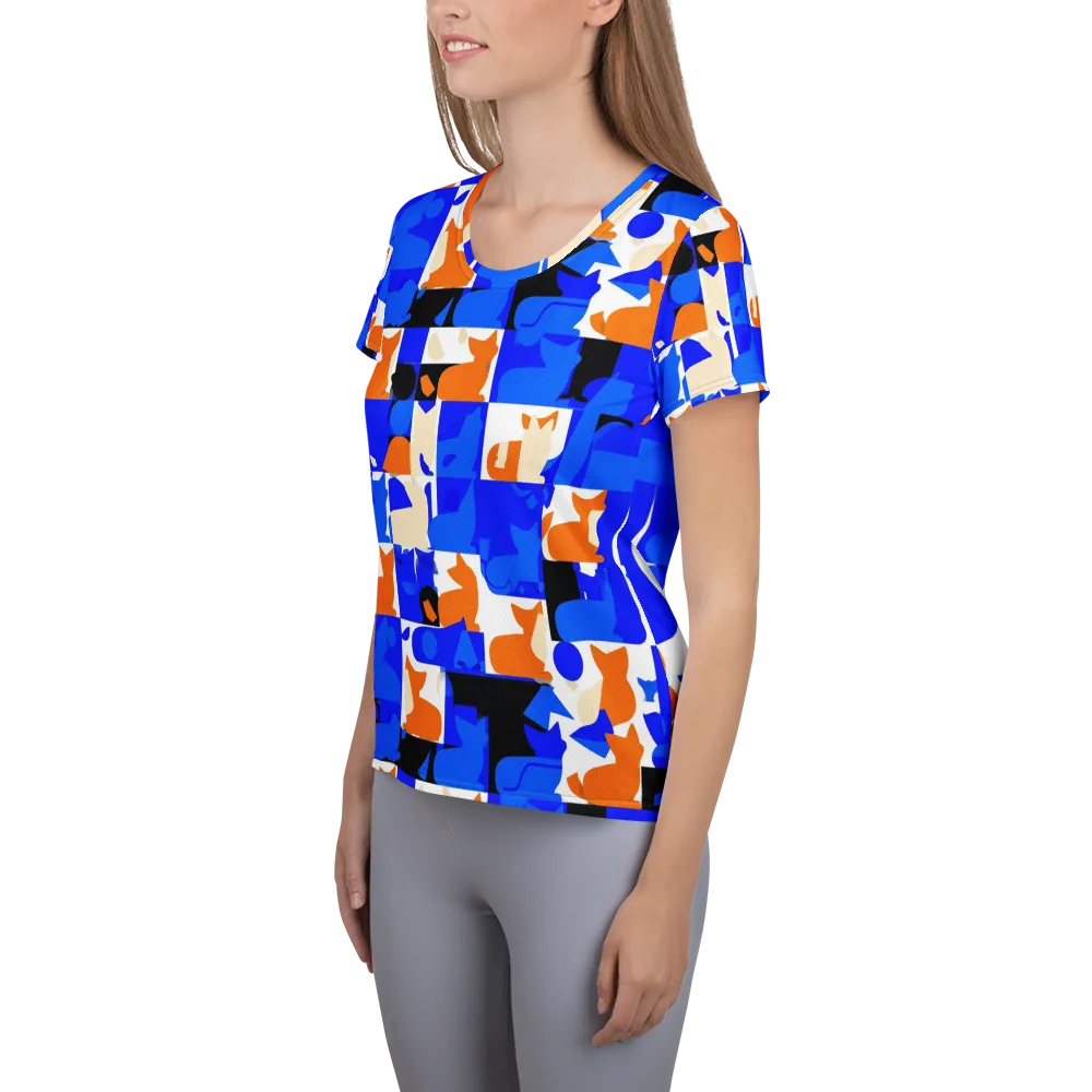 Blue Prowl on Women's Athletic T-Shirt — Left