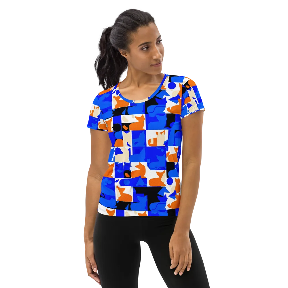 Blue Prowl on Women's Athletic T-Shirt — Front