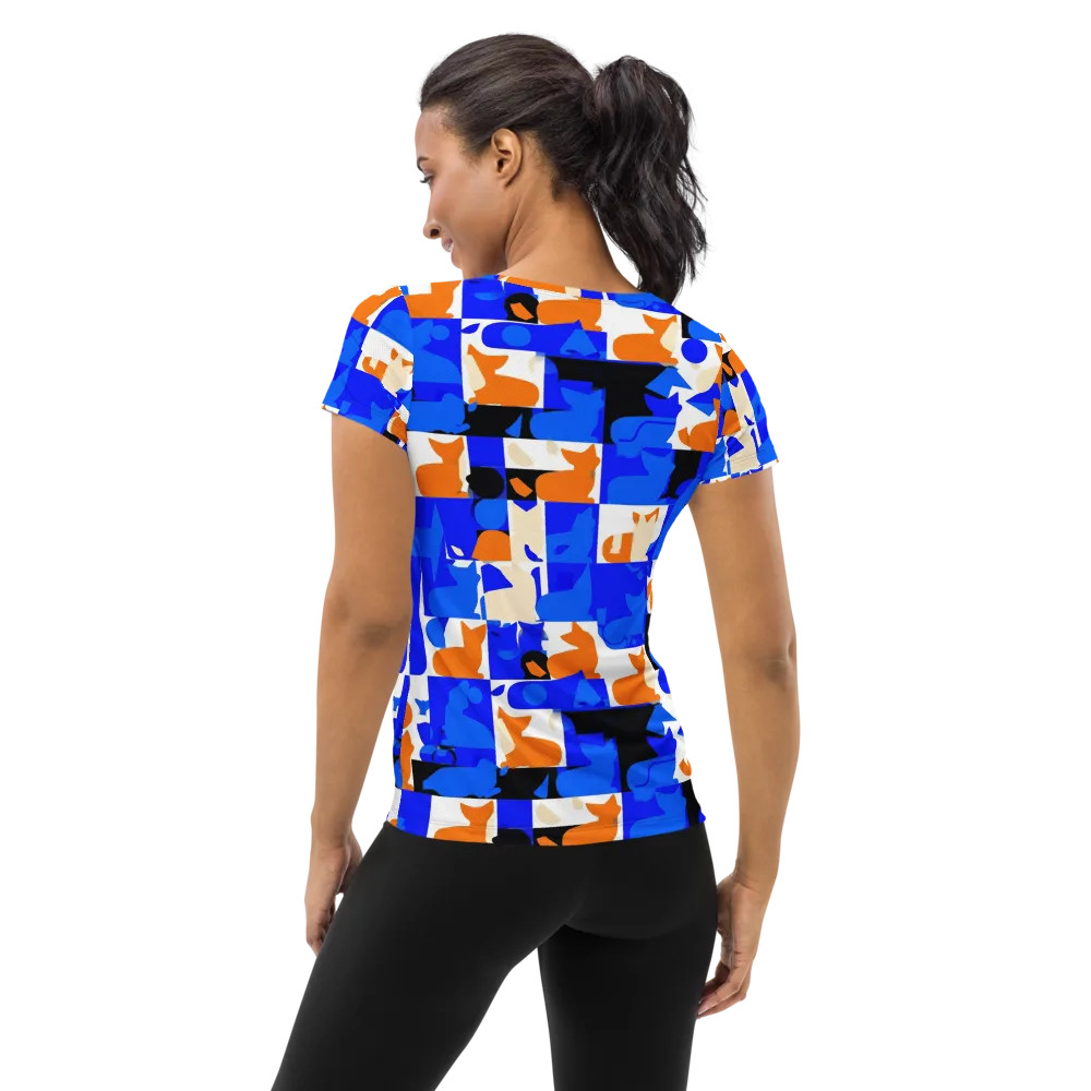 Blue Prowl on Women's Athletic T-Shirt — Back