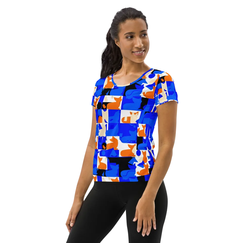 Blue Prowl on Women's Athletic T-Shirt — Left