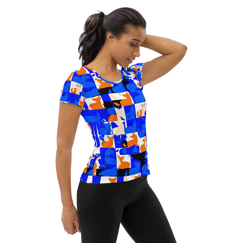 Blue Prowl on Women's Athletic T-Shirt — Right