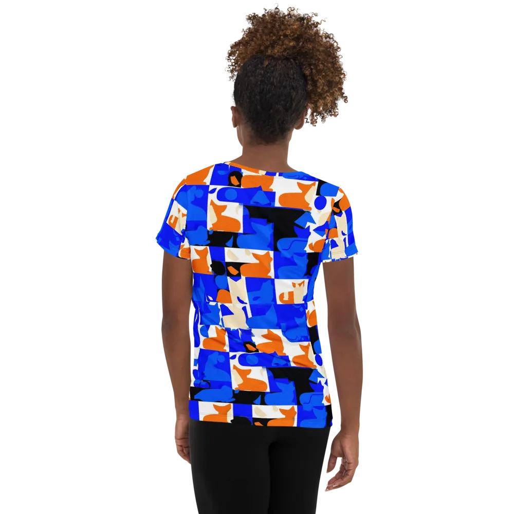 Blue Prowl on Women's Athletic T-Shirt — Back