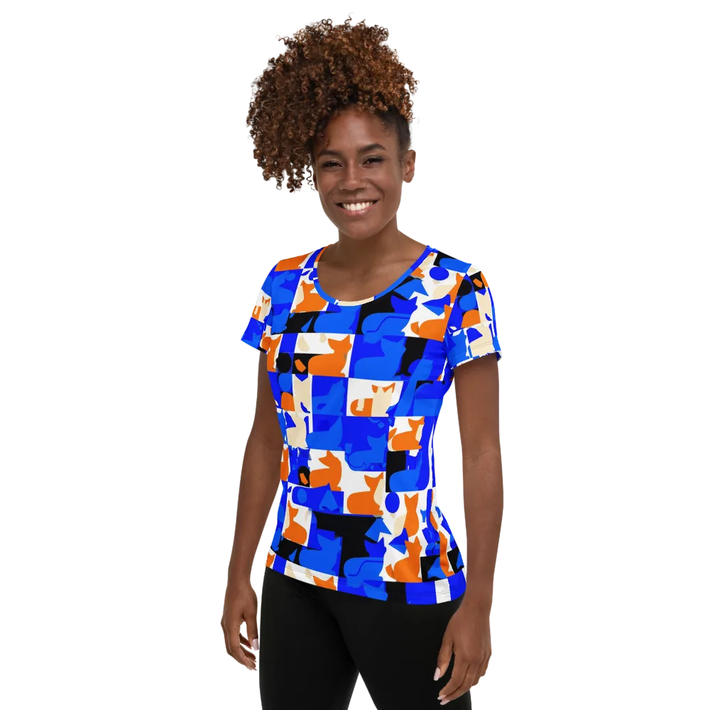 Blue Prowl on Women's Athletic T-Shirt — Left