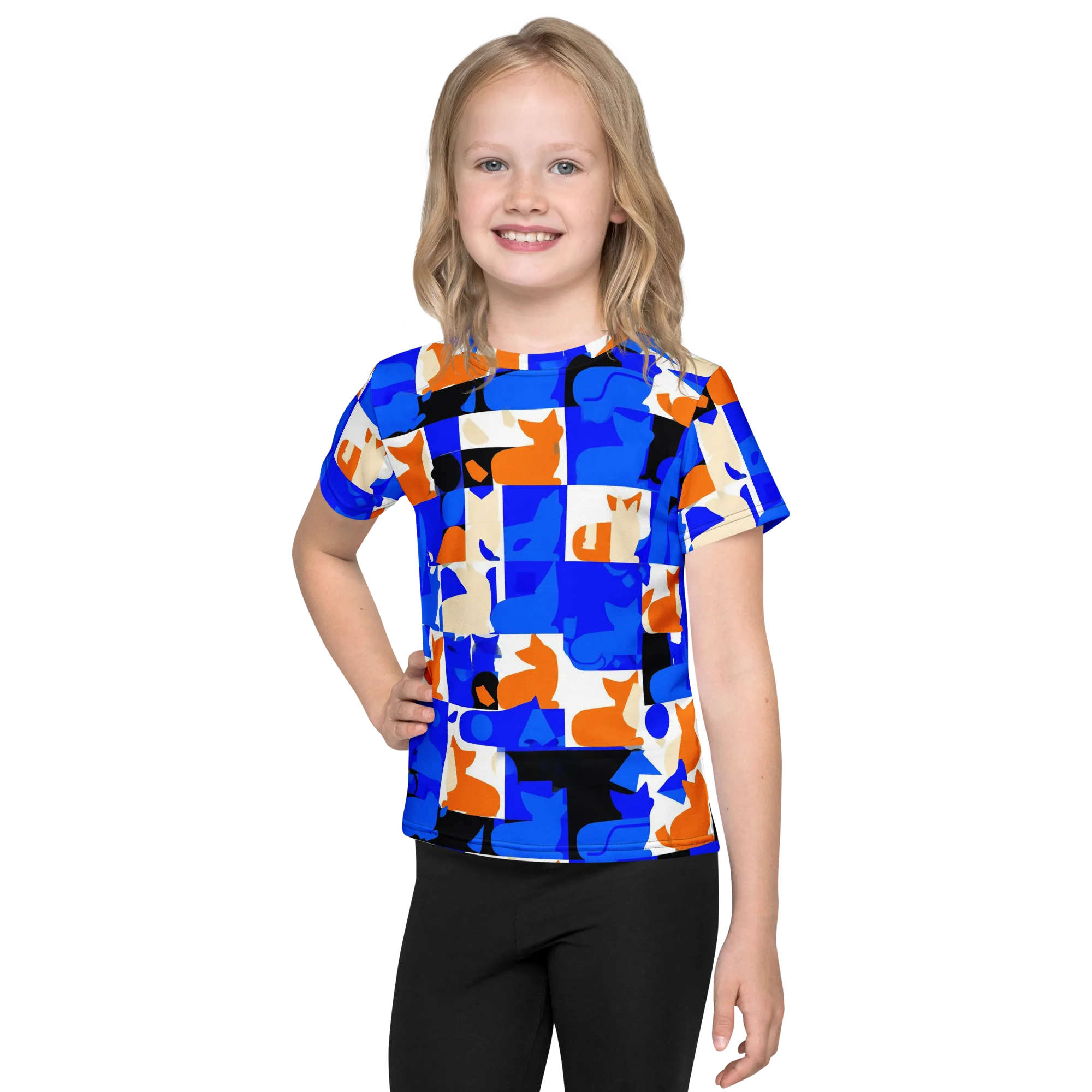 Blue Prowl on Kids Crew Neck T-Shirt — Front
