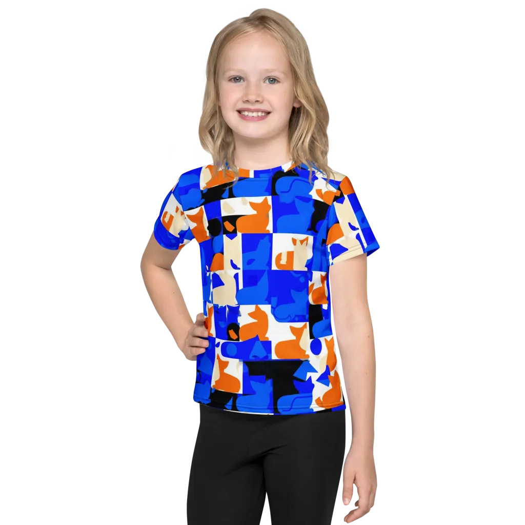 Blue Prowl on Kids Crew Neck T-Shirt — Front