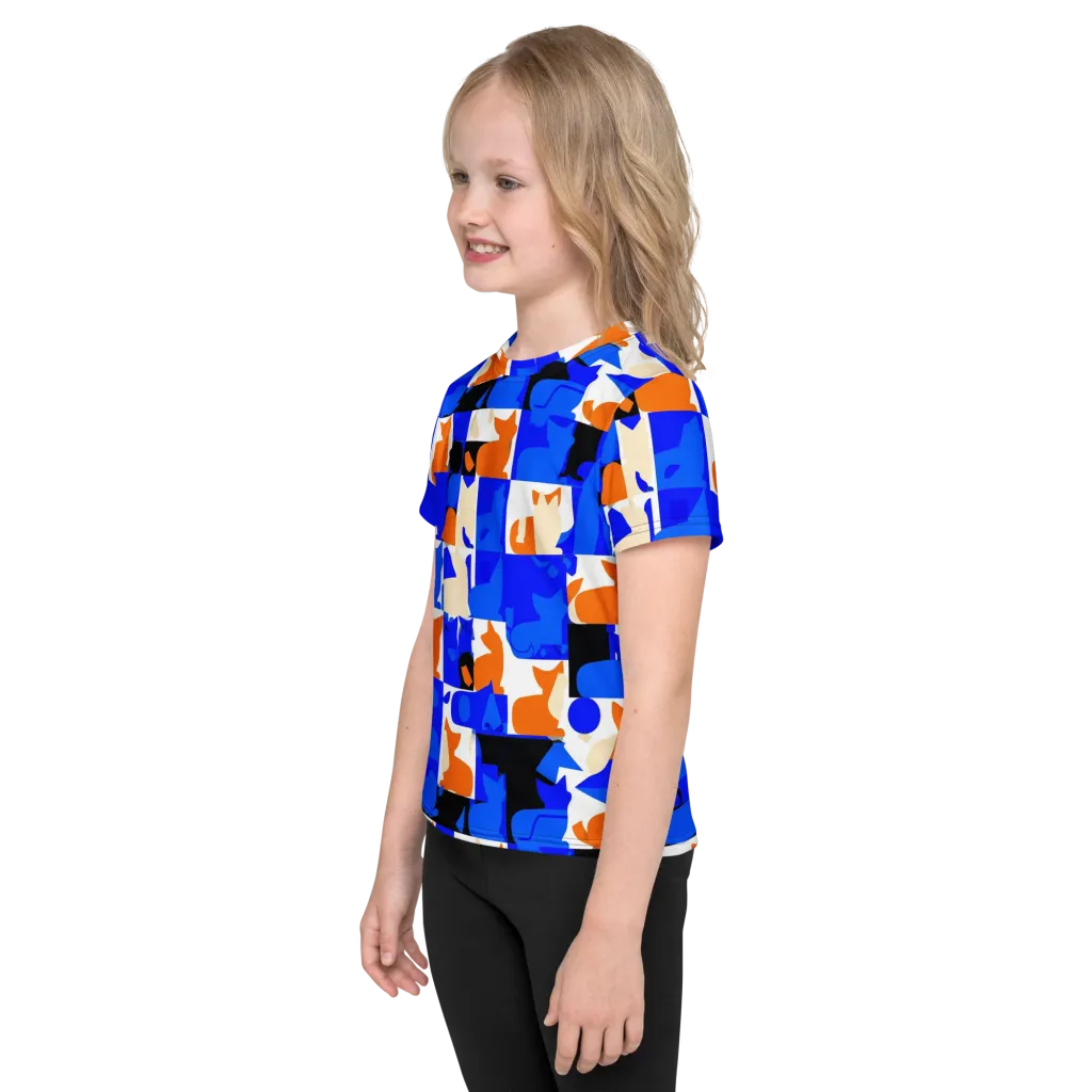 Blue Prowl on Kids Crew Neck T-Shirt — Left