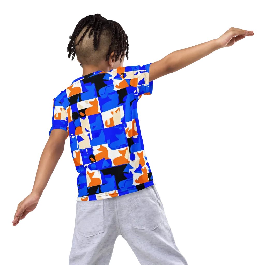 Blue Prowl on Kids Crew Neck T-Shirt — Back