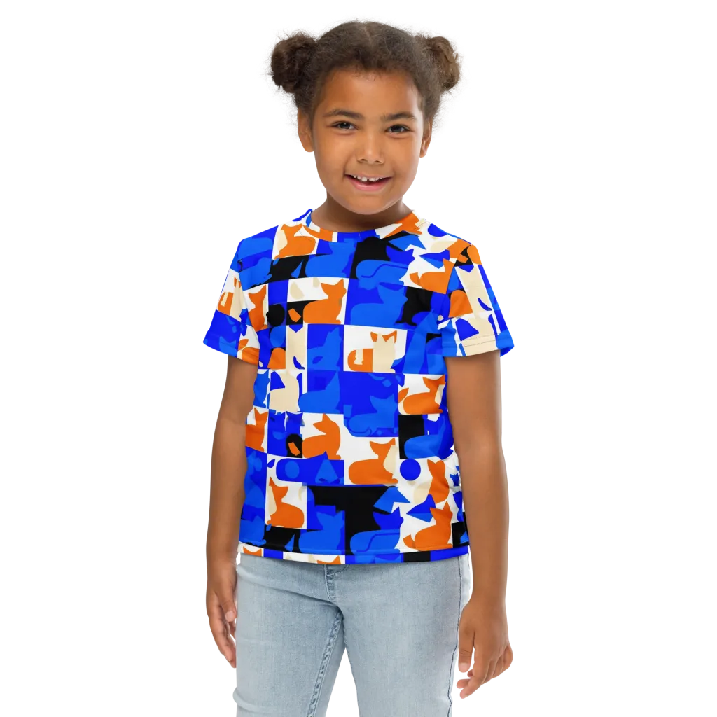 Blue Prowl on Kids Crew Neck T-Shirt — Front