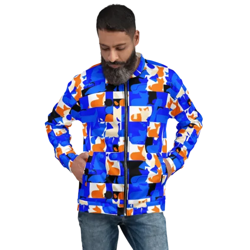 Blue Prowl on a Bomber Jacket