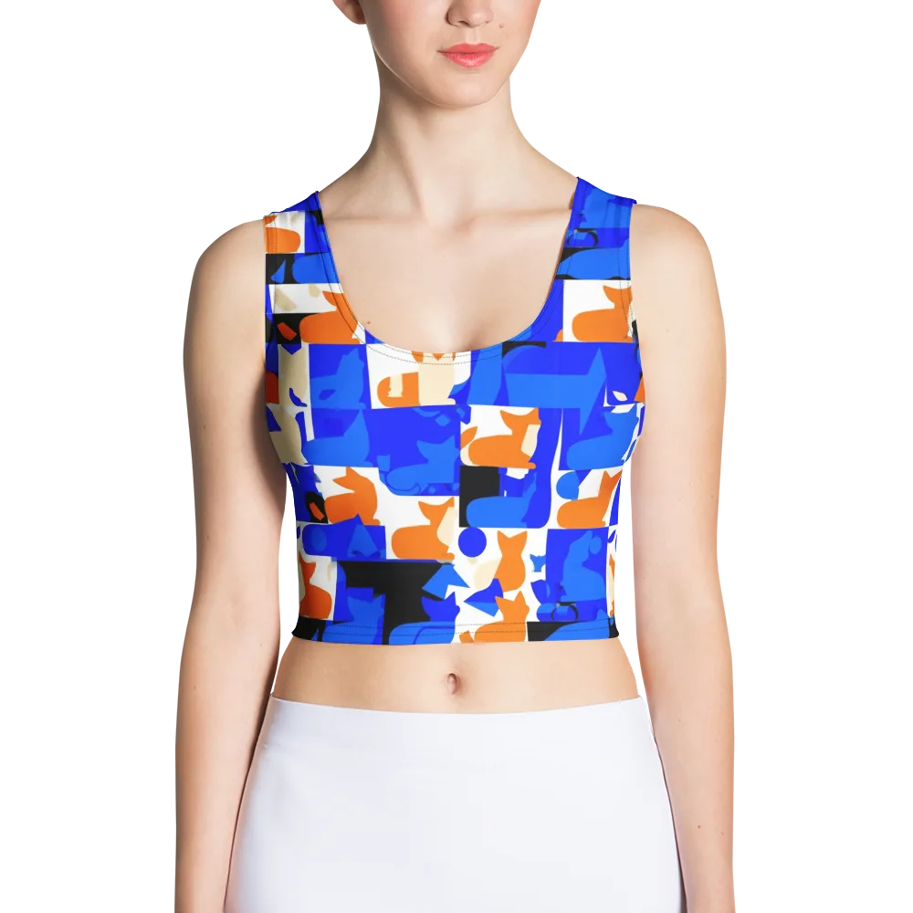 Blue Prowl on Crop Top — Front