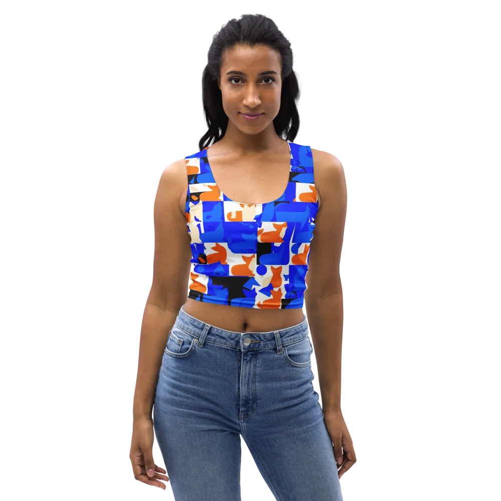 Blue Prowl on Crop Top — Front