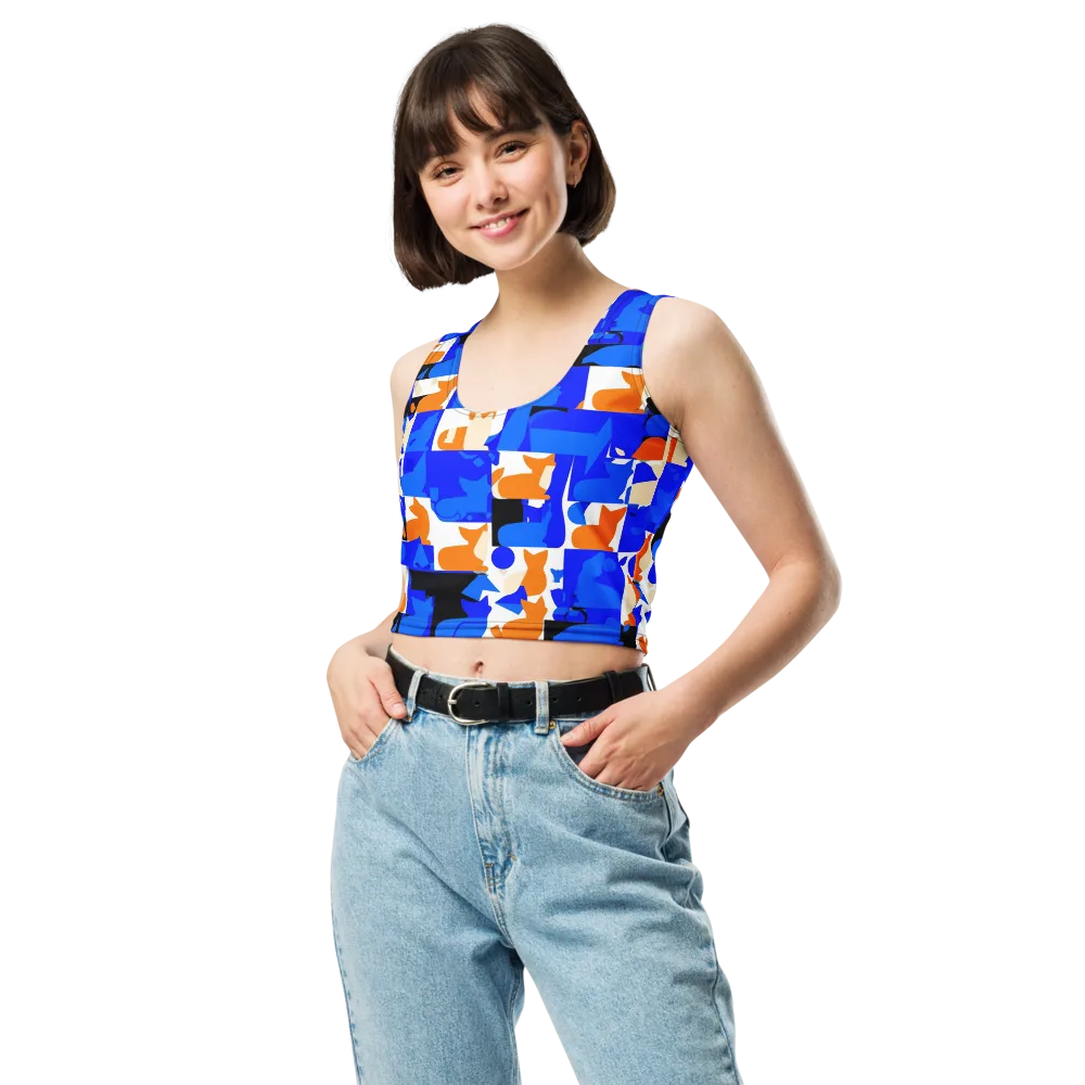 Blue Prowl on Crop Top — Front