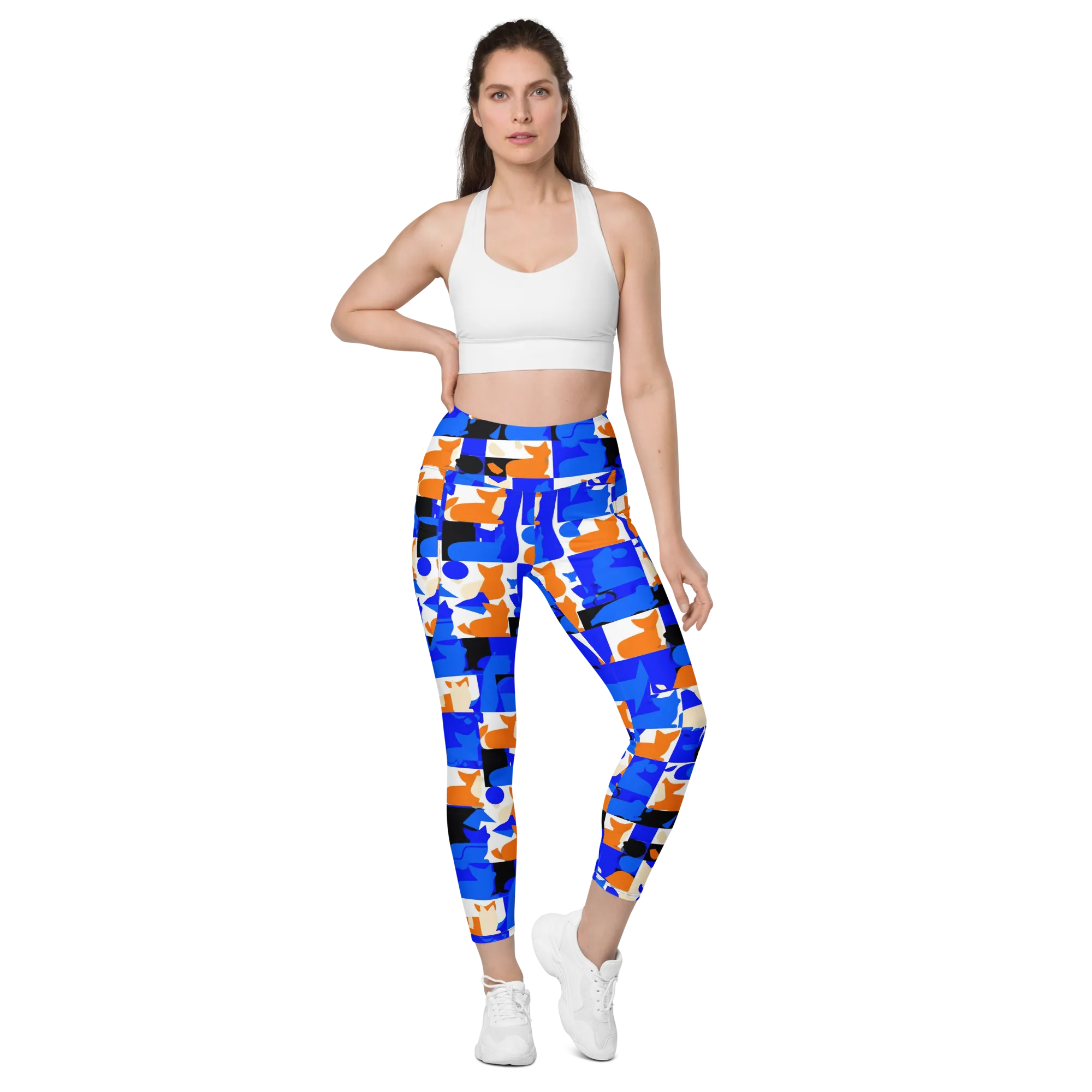 Blue Prowl on Leggings with Pockets — Front