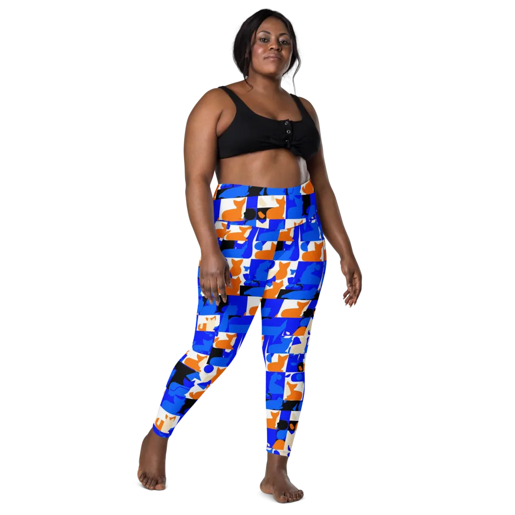 Blue Prowl on Leggings with Pockets — Front