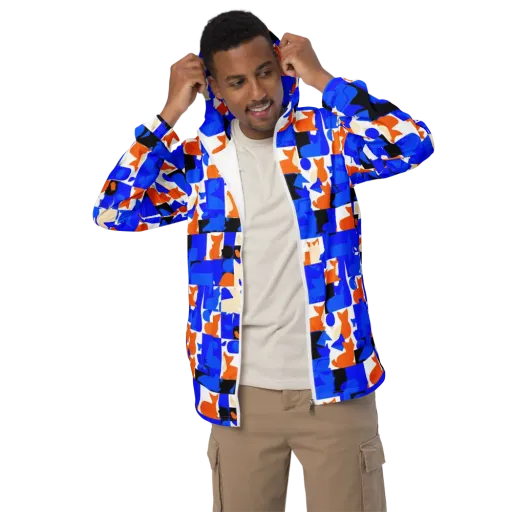 Blue Prowl on a Men's Windbreaker