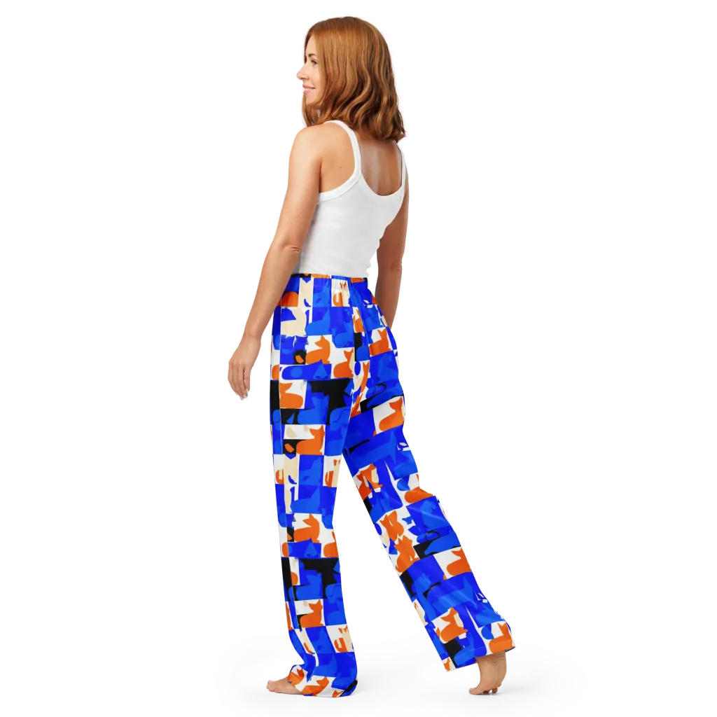 Blue Prowl on Women's Pajama Pants — Back