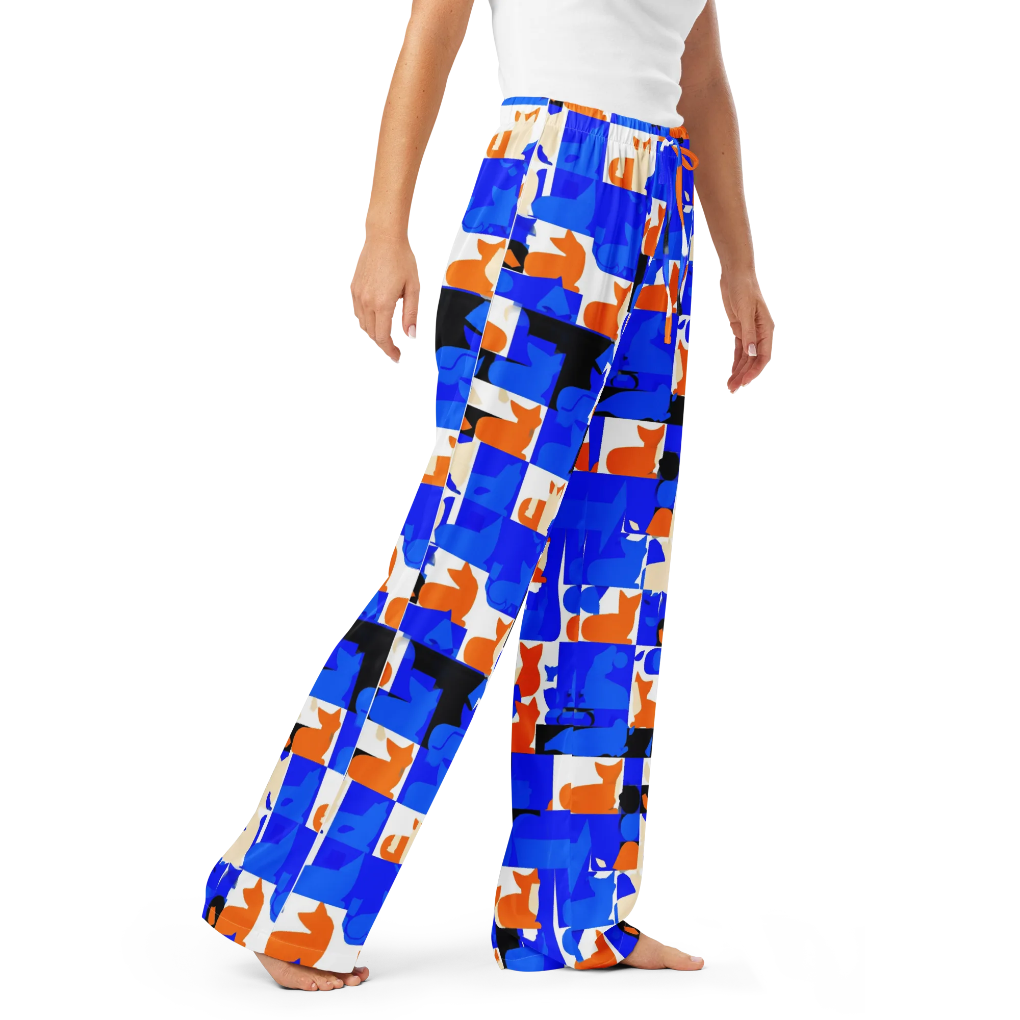 Blue Prowl on Women's Pajama Pants — Right Front