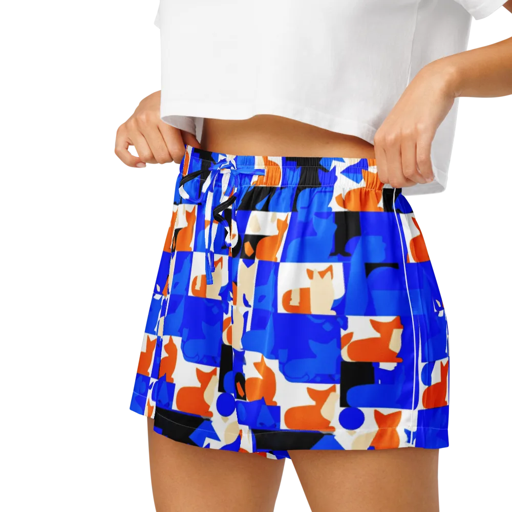 Blue Prowl on Women's Pajama Shorts — Left