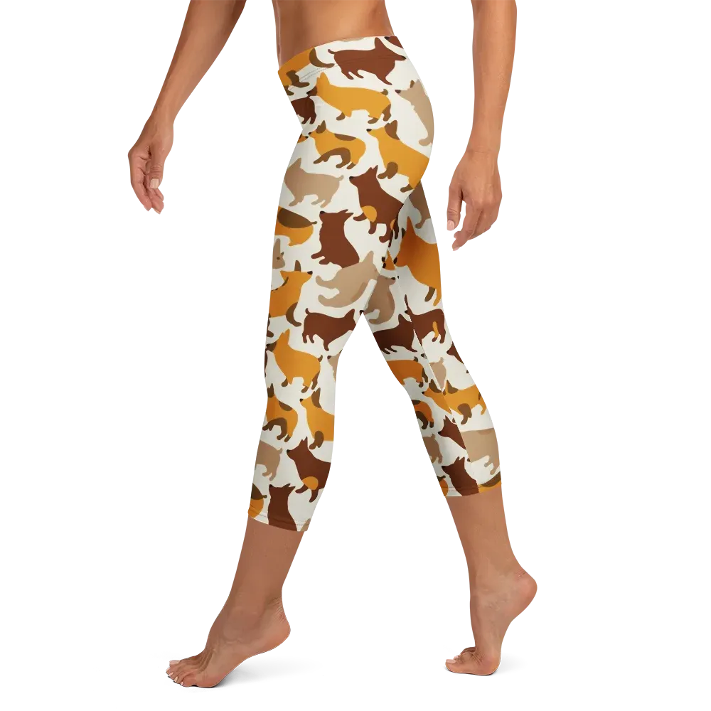 Russet Romp on Capri Leggings — Left