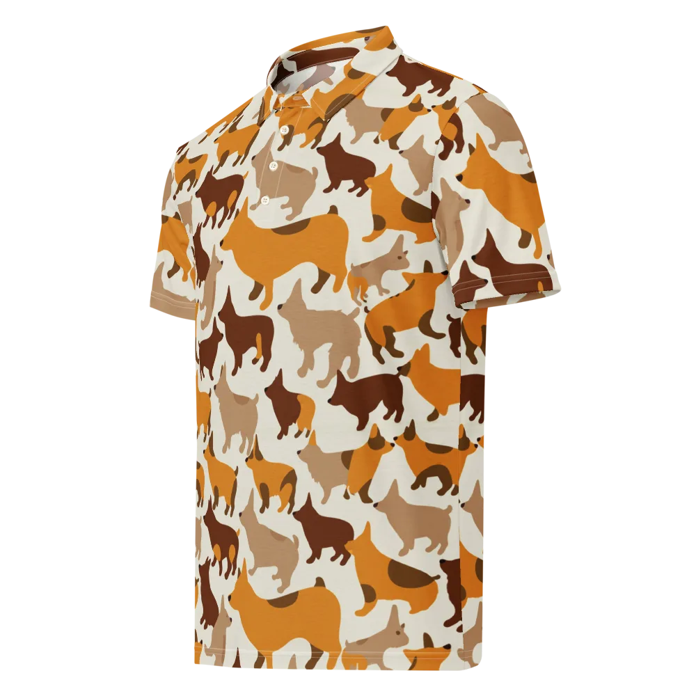 Russet Romp on Men's Slim Fit Polo Shirt — Left Front